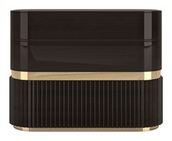 Casa Padrino Luxus Art Deco Nachttisch Dunkelbraun / Gold 70 x 45 x H. 55 cm Casa Padrino Luxus Art Deco Nachttisch Dunkelbraun / Gold 70 x 45 x H. 55 cm