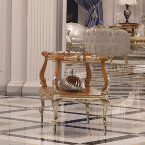 Luxus Barock Hotel Servierwagen Hellbraun Silber