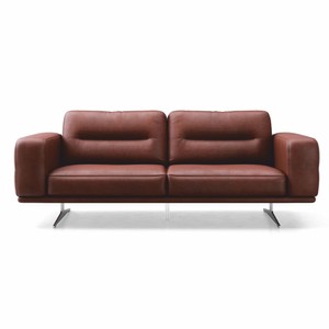 Modulares Luxus Leder Echtleder Sofa Braun Silber