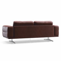 Modulares Luxus Leder Echtleder Sofa Braun Silber