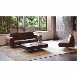 Modulares Luxus Leder Echtleder Sofa Braun Silber