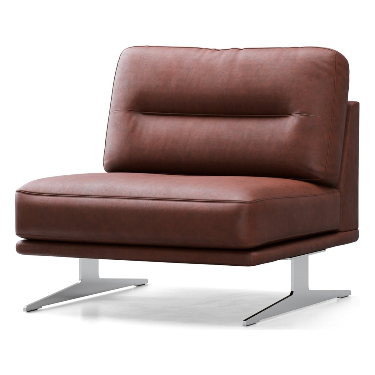 Sillón de Piel de Lujo Marrón Plata 85 cm Sillón de Piel de Lujo Marrón Plata 85 cm