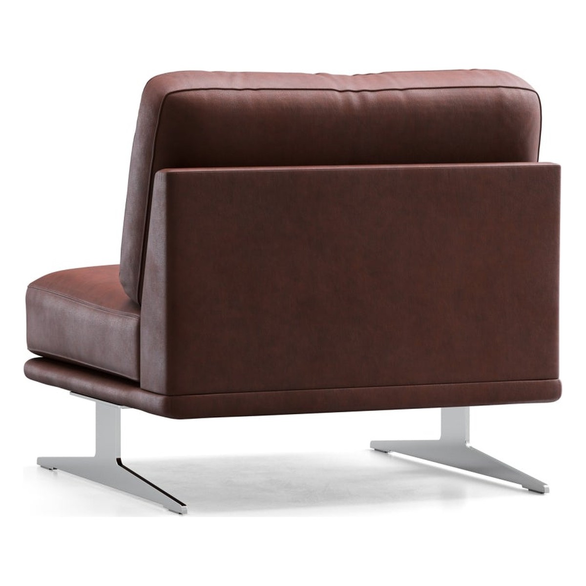 Sillón de Piel de Lujo Marrón Plata 85 cm Sillón de Piel de Lujo Marrón Plata 85 cm