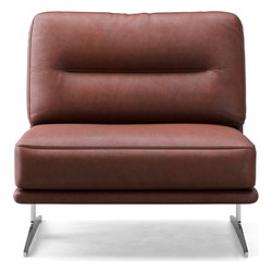 Sillón de Piel de Lujo Marrón Plata 85 cm Sillón de Piel de Lujo Marrón Plata 85 cm