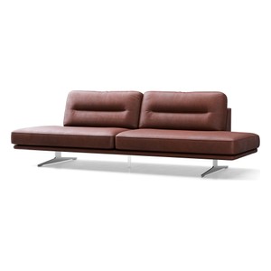Modulares Luxus Leder Sofa Braun Silber 265 cm