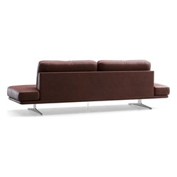Divano Modulare in Pelle di Lusso Marrone Argento 265 cm Divano Modulare in Pelle di Lusso Marrone Argento 265 cm