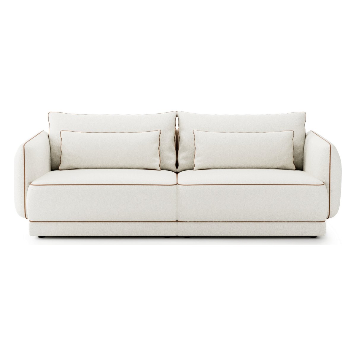 Divano Modulare di Lusso Crema Marrone Divano Modulare di Lusso Crema Marrone