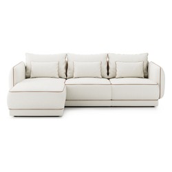 Modulares Luxus Ecksofa Creme Braun