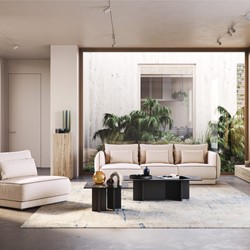 Modulares Luxus Ecksofa Creme Braun