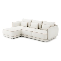 Modulares Luxus Ecksofa Creme Braun