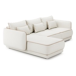 Modulares Luxus Ecksofa Creme Braun