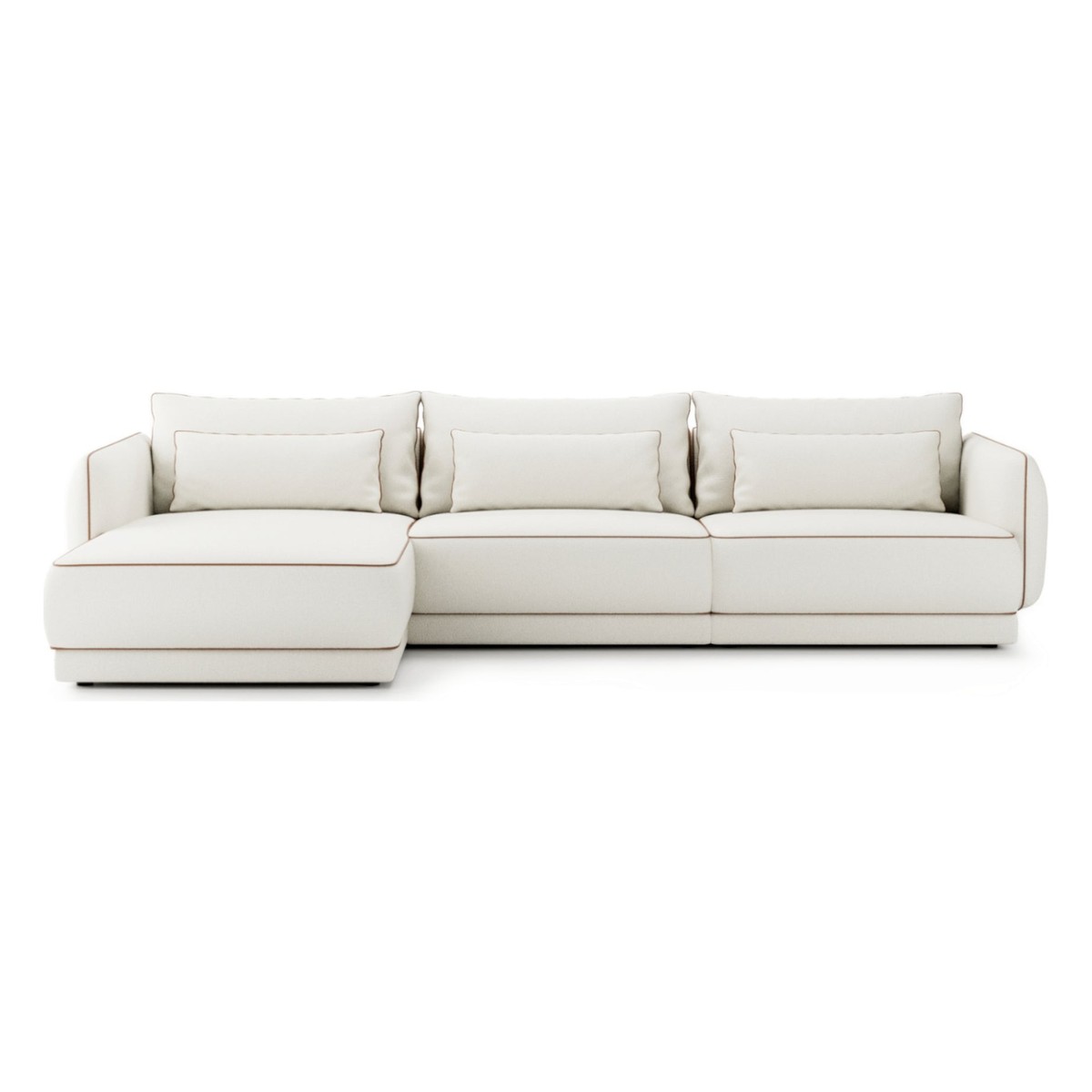 Canapé d'Angle Modulable de Luxe Crème Marron Canapé d'Angle Modulable de Luxe Crème Marron