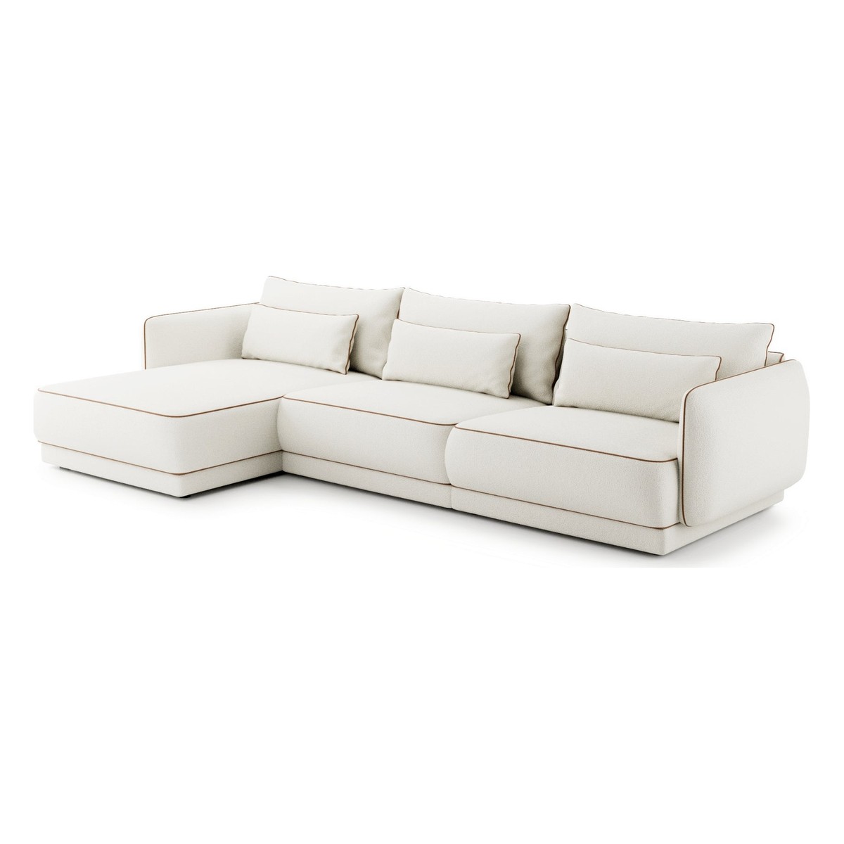 Canapé d'Angle Modulable de Luxe Crème Marron Canapé d'Angle Modulable de Luxe Crème Marron