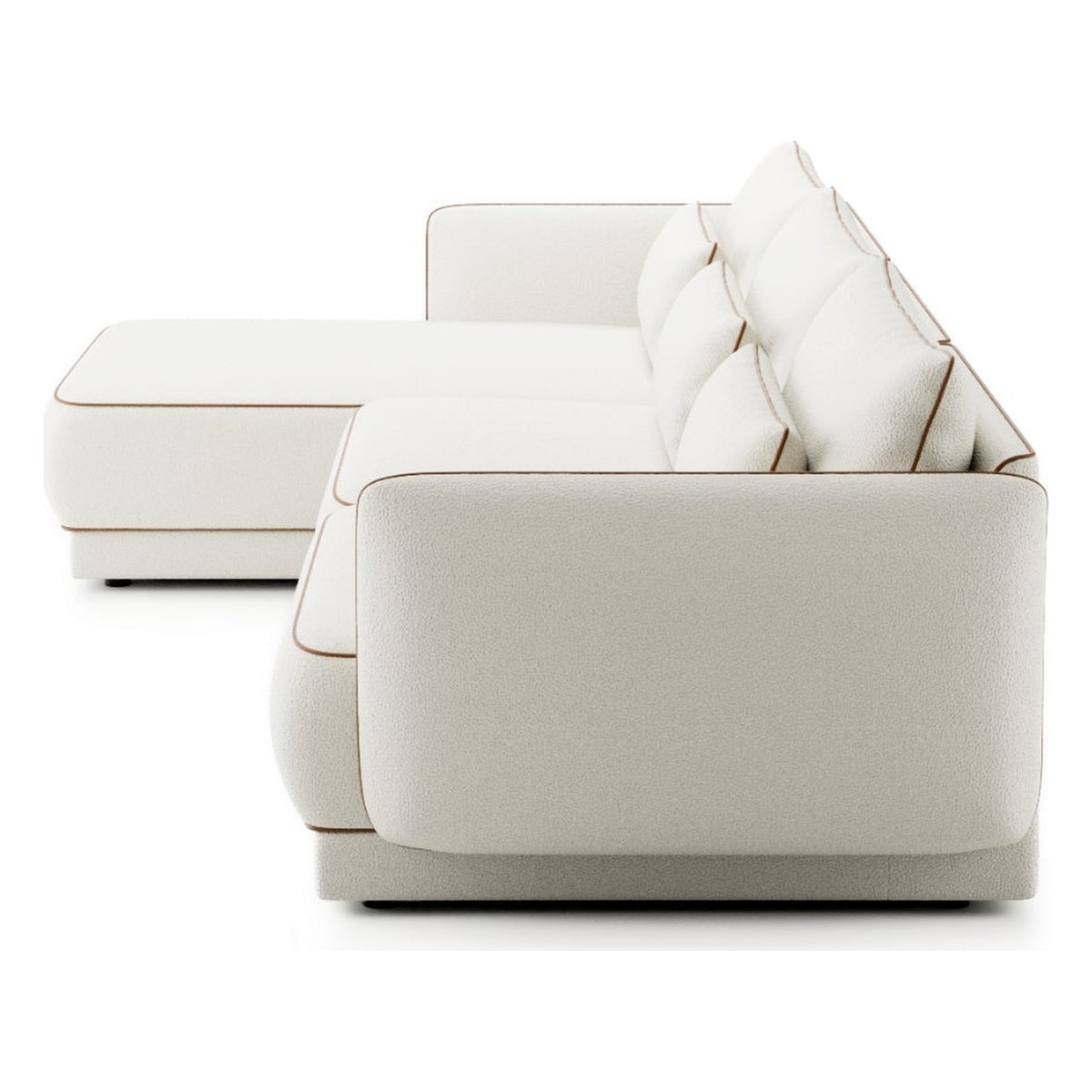 Canapé d'Angle Modulable de Luxe Crème Marron Canapé d'Angle Modulable de Luxe Crème Marron