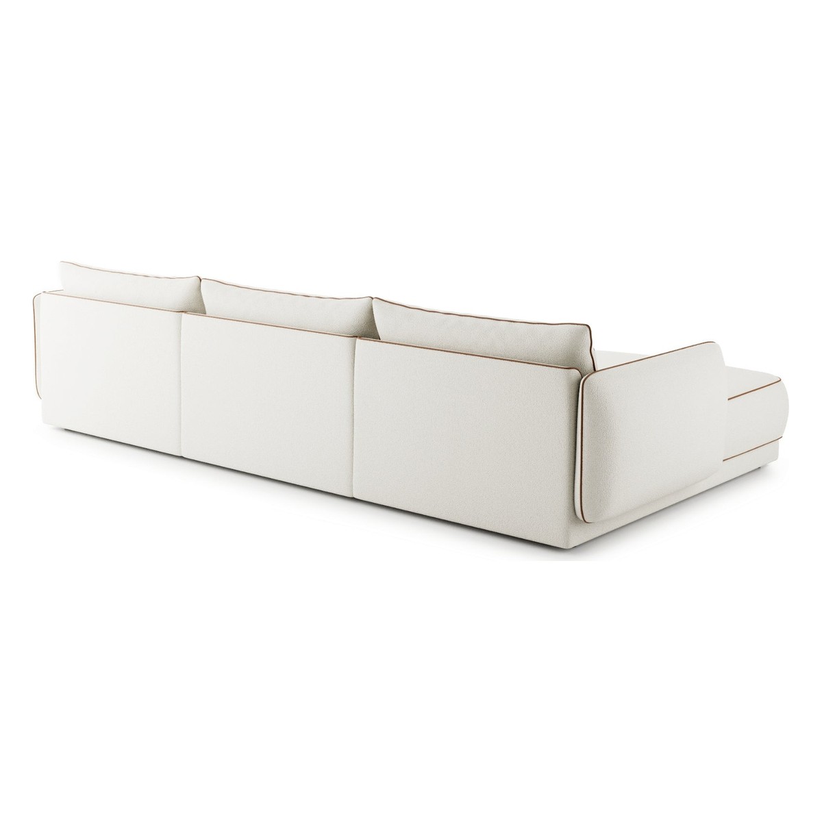 Canapé d'Angle Modulable de Luxe Crème Marron Canapé d'Angle Modulable de Luxe Crème Marron
