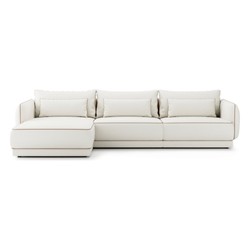 Canapé d'Angle Modulable de Luxe Crème Marron Canapé d'Angle Modulable de Luxe Crème Marron
