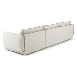 Canapé d'Angle Modulable de Luxe Crème Marron Canapé d'Angle Modulable de Luxe Crème Marron