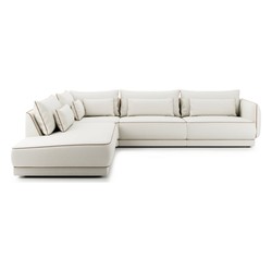 Canapé d'Angle Modulable de Luxe Crème Marron