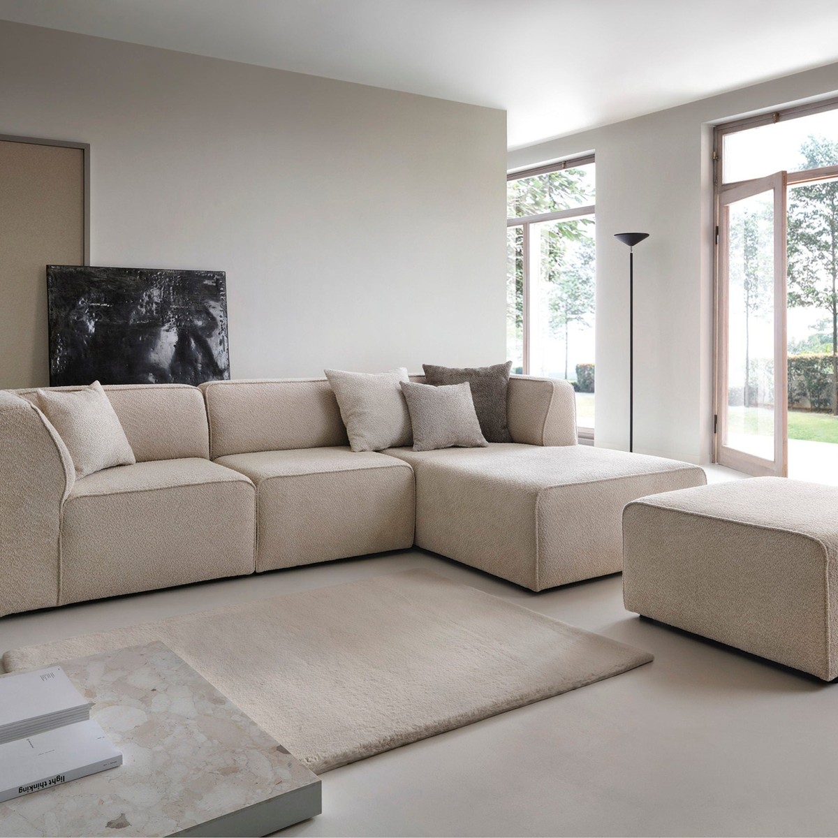 Canapé d'Angle Modulable de Luxe Beige Canapé d'Angle Modulable de Luxe Beige
