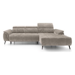 Luxus Ecksofa mit Ottomane Taupe