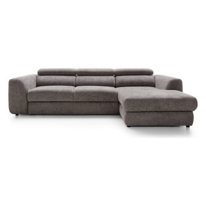 Luxus Ecksofa mit Ottomane Graubraun Luxus Ecksofa mit Ottomane Graubraun