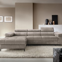 Luxus Ecksofa mit Ottomane Braun