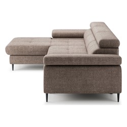 Luxus Ecksofa mit Ottomane Braun