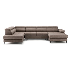 Großes Luxus Ecksofa U-Form Braun