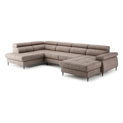 Großes Luxus Ecksofa U-Form Braun