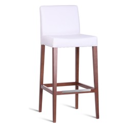 Sgabello Bar Alto Bianco / Marrone