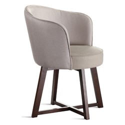 Sedia con Braccioli Grigio / Marrone Scuro Sedia con Braccioli Grigio / Marrone Scuro