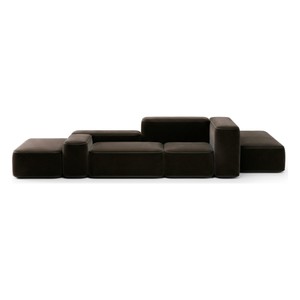 Luxus Lounge Sofa Schwarz Samt