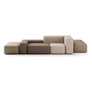 Luxus Lounge Sofa Beige / Braun