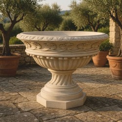 Barock Blumentopf Sandfarben