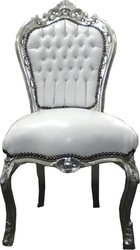 Casa Padrino barroco Cena Silla blanco / plata - Muebles Casa Padrino barroco Cena Silla blanco / plata - Muebles