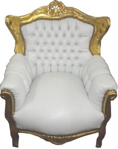 Casa Padrino baroque children's armchair white / gold - Baroque children's furniture