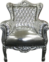 Casa Padrino Fauteuil Baroque pour Enfant Tron en Argent, 84 x 58 cm, Meuble de Luxe Artisanal Style Antique Casa Padrino Fauteuil Baroque pour Enfant Tron en Argent, 84 x 58 cm, Meuble de Luxe Artisanal Style Antique