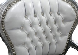 Casa Padrino barocco Salon Chair Bianco / Nero Bling Bling Casa Padrino barocco Salon Chair Bianco / Nero Bling Bling