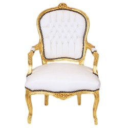 Baroque Salon Chair White / Gold
