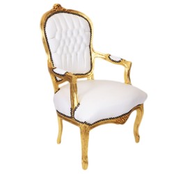 Baroque Salon Chair White / Gold