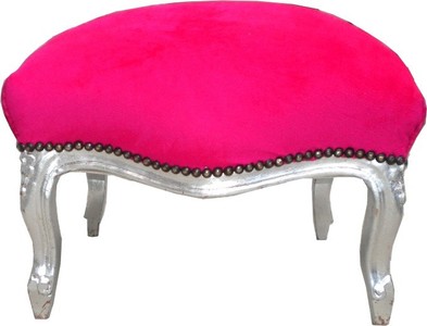Baroque Stool Pink / Silver Medium Baroque Stool Pink / Silver Medium