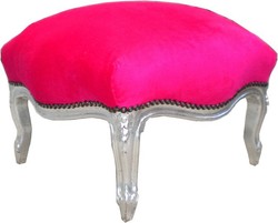 Baroque Tabouret rose / moyen d'argent Baroque Tabouret rose / moyen d'argent