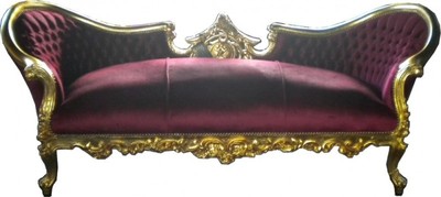 Casa Padrino Barock Lounge Sofa Vampire Bordeaux / Gold Casa Padrino Barock Lounge Sofa Vampire Bordeaux / Gold