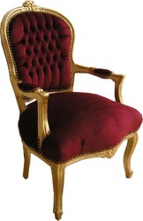Casa Padrino Baroque salon chair Bordeaux / Gold Casa Padrino Baroque salon chair Bordeaux / Gold