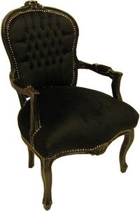 Baroque salon chair black / black Baroque salon chair black / black