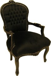 Baroque salon chair black / black Baroque salon chair black / black