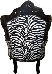 Casa Padrino Barock Sessel King Zebra / Schwarz, Massivholz, 120 x 85 x 85 cm Casa Padrino Barock Sessel King Zebra / Schwarz, Massivholz, 120 x 85 x 85 cm