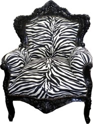 Casa Padrino Barock Sessel Zebra Schwarz Casa Padrino Barock Sessel Zebra Schwarz