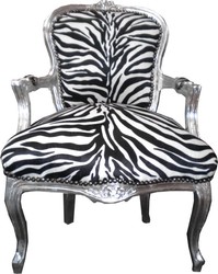 Barocco Salon Chair Zebra / Argento Barocco Salon Chair Zebra / Argento