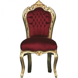 Casa Padrino Silla de comedor barroca Burdeos / oro - Muebles